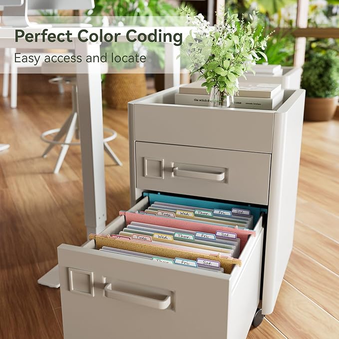 Wheat Straw Expanding Hanging File Folders, 3 Color File Organizer, 1.2" Accordion Pockets, Large Capacity, Letter Size for Filing Cabinet, 100% BPA Free, Return to Nature, Healthy Living-6