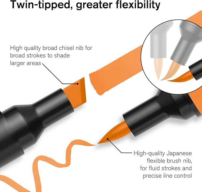 Winsor & Newton ProMarker Brush Set, 6 Count, Mid Tones