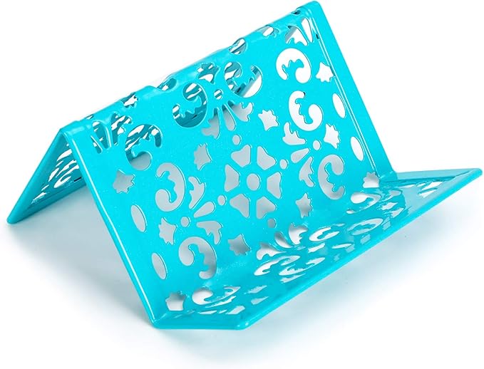 EasyPAG 5-Piece Desk Organizer Set with Carved Floral Design - No Assembly Stackable 2-Tier File Tray, Letter Sorter, Pen & Card Holders for Office/Home/Dorm, Dark Teal