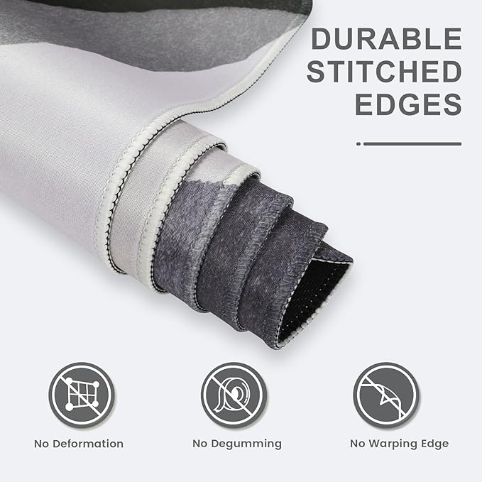 HAOCOO Desk Mat, Computer Desk Pad, Large Mouse Pad for Desk, XXL Gaming Mousepad for Desktop with Non-Slip Base, Waterproof Laptop Keyboard Mat for Home Office, Gray Boho