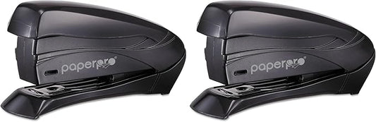 Bostitch Office Inspire Stapler, 15 Sheet Capacity, One Finger Use, No Effort, Spring Powered Stapler, Black (Pack of 2)