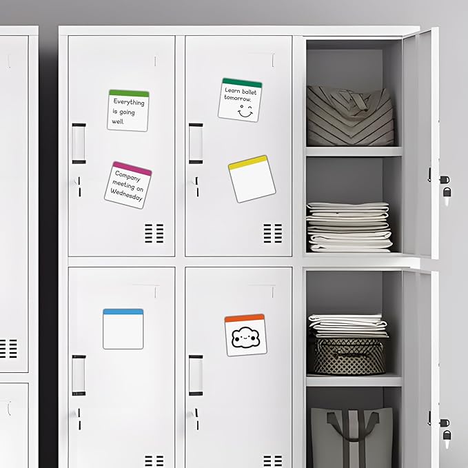 Square Sticky Note Pads Magnets 3X3,Dry Erase Magnets,Write on Small Magnetic Boards,Writing Message Pads on Fridge 18 Pieces