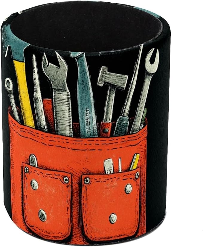 Pocket of Tools (1) Desk Pen Holder Stand Pencil Cup Pot Desk Organizer Makeup Brush Holder