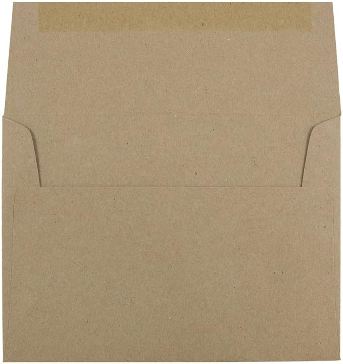 JAM PAPER A6 Premium Invitation Envelopes - 4 3/4 x 6 1/2 - Brown Kraft Paper Bag - Bulk 250/Box