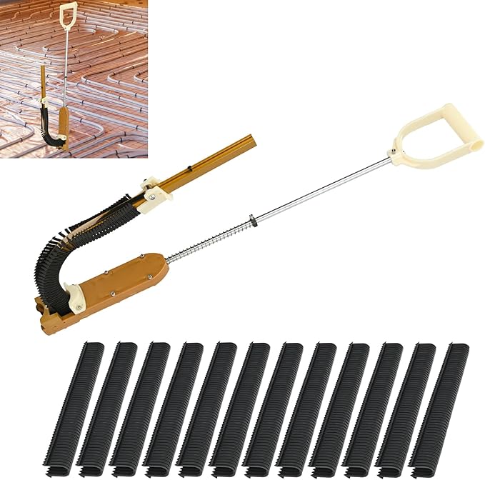 Nisorpa PEX Stapler with 1320 Pcs Foamboard Staples - 1-1/2″ Staples for 1″ and 2″ Foamboard -Portable PEX Stand-Up Manual Stapler Gun for Wood and Foam Board