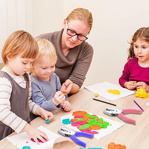 12 Pcs Single Hole Puncher, 1/4 Inch Metal Handheld Hole Punch with Soft Grip, Circle Shape Single Hole Puncher for Craft Paper Labels Greeting Cards Notebook(Multicolor)