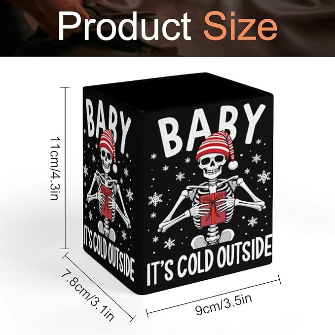 Fashion Pencil Pen Holder Cup, Waterproof Office Supplies, Waterproof Multifunctional Office Supplies Christmas Skeleton Funny Sugar Skull