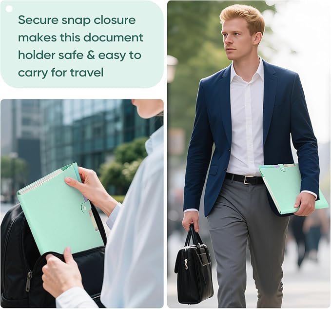 Accordion File Organizer with 7 Pockets,Eco-Friendly Wheat Straw Expanding File Folder,A4/Letter Size Portable Document Folder with Labels and Snap Closure for School Office College Supplies