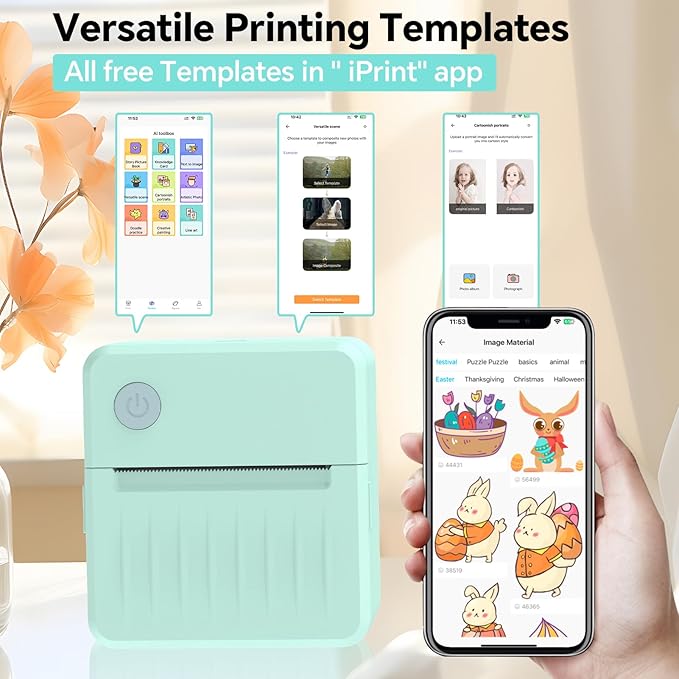 Label Maker Machine with Tape – Bluetooth Thermal Label Printer, Mini Sticker Maker for Home, Office, School & Small Business, Includes 2 Rolls of Label Paper