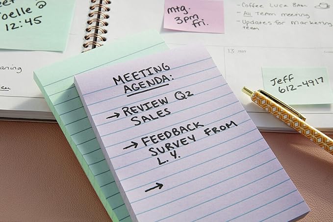 Post-it Sticky Notes, 4x6 in, Sweet Sprinkles | 100% Recycled Material | Clean Removal | Pack of 8