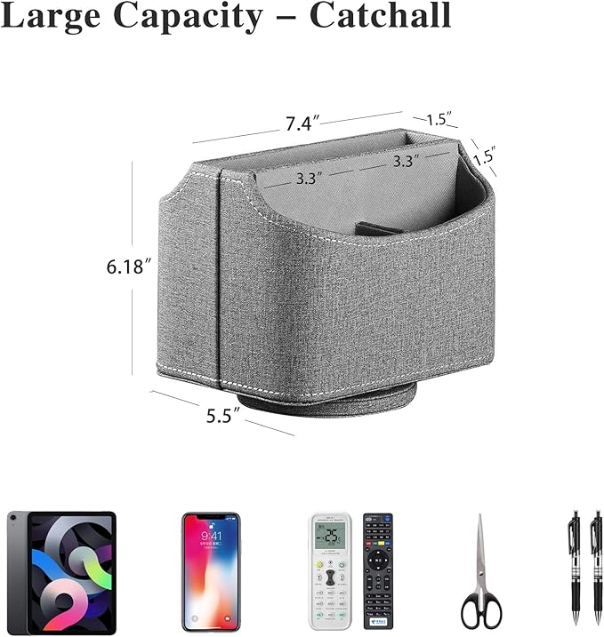 Remote Control Holder, Spinning Remotes Caddy Organizer for TV Accessories/ Controllers/ Office Supplies/ Phones, Bedside Table Desk Organizers and Decorations for Living Room, Desktop Storage Box