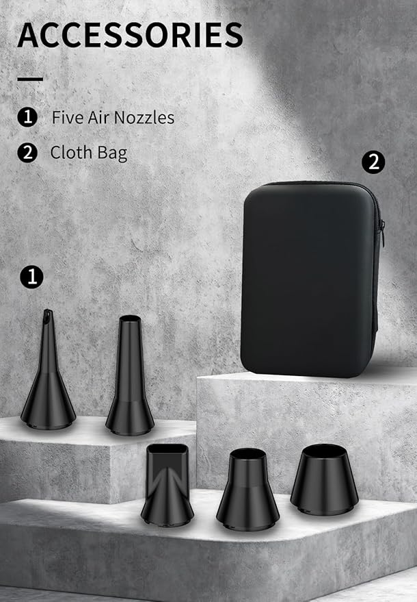 Aicevoos AS-S50 Electric Air Duster-130000RPM Super Power Cordless Air Duster, 4-Gear Adjustable Mini Blower with Fast Charging, Dust Blower for Computer, Keyboard, House, Outdoor and Car