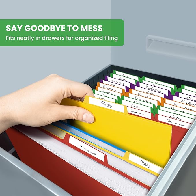 Colored File Folders Letter Size, 120 Pack 6 Colors Bright Folders 1/3 Cut Tabs, Assorted Pastel Color Office School Buiness Folders for Filing Organization, Paper File Folder Bulk Set