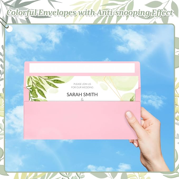 200 Pcs #10 Business Envelopes, Self Seal Standard Envelopes, Windowless Business Mailing Envelopes for Office, Checks, Letters, Invoices, Statements, Wedding, Size 4-1/8 x 9-1/2 inch (Pink)