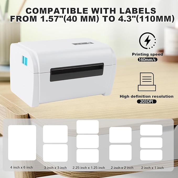 NUCOUN Bluetooth Shipping Label Printer, Thermal Printers 4x6 for Small Business, Label Maker for Ebay, Amazon, Shopify, Etsy, USPS,UPS