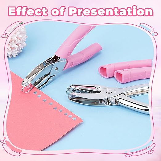 UCEC Heart+Star Hole Punchers, Hole Puncher Single, Handheld Paper Hole Punches, 1/4" Heart Star Hole Punch of School Supplies Metal Hole Punch Tool with Soft-Handled for Clothing Ticket DIY Craft