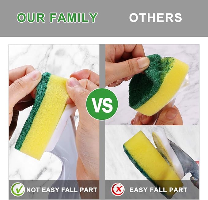 Dish Wand Refills 8Packs,Sponge Replacement Heads,Dish Wand Sponge Refill for Kitchen Cleaning