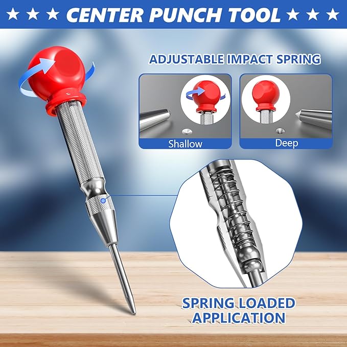 Hiboom 10 Pack Carpenter Pencils Mechanical Set, Construction Pencils with 36 Refill, Automatic Center Punch and Carbide Scribe Tool, Mechanical Pencil for Woodworking, Best Carpenters Marking Tool