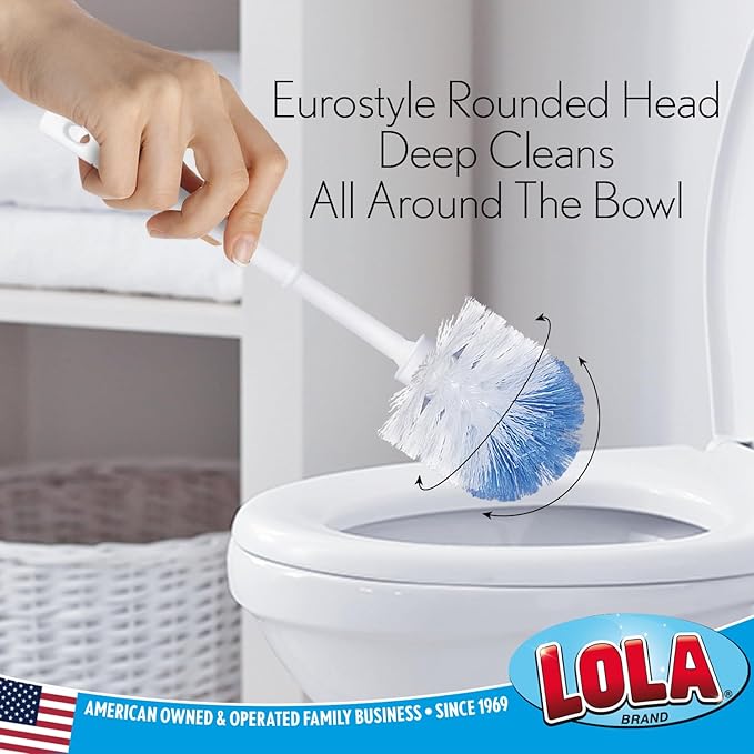 LOLA Classic Toilet Brush, Durable Fiber Stiff Bristles, Compact Size, Non-Scratch, Long-Lasting - 1 Pack