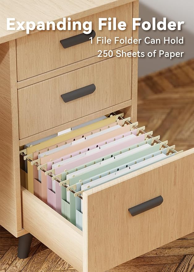 Ansook Plastic Hanging File Folders Letter Size,1" Expanding File Folder with Tabs,12 Pack File Cabinet Folders for Documents,Morandi Colored File Folders,Stay Organized for Home and Office Bulk File