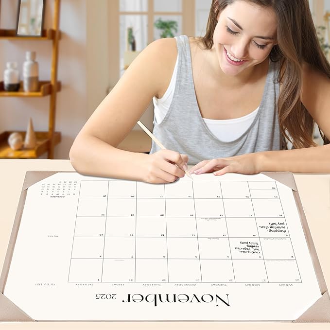 Desk Calendar 2025-2026 with Desk Mat – 22" x 17" Large Desk Pad Calendar Runs From July 2025 to December 2026, Monthly Calendar for Home, Office