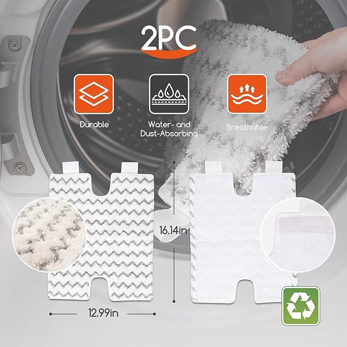 REECOO Steam Mop Pad, Good Steam Permeability,Durable/Soft/Good Adsorption,Floor Steamer Microfiber Pads for Removing Dust and Stains on Living Room Wooden Floors, Oil Stains on Kitchen Floor Tiles