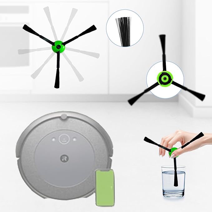 Replacement Parts Accessiroes Compatible with iRobot Roomba E/i/j E5 E6 E7 i3 i3+i4 i4+ i6 i6+ i7 i7+ i5 i5 j5 j5 i2 i8 i8+/Plus Robot Vacuum 2 Set Rubber Brushes 8 Filters 8 Side Brushes 10 Bags