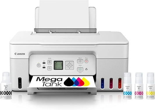 Canon MegaTank G3270 All-in-One Wireless Inkjet Printer. for Home Use, Print, Scan and Copy,White
