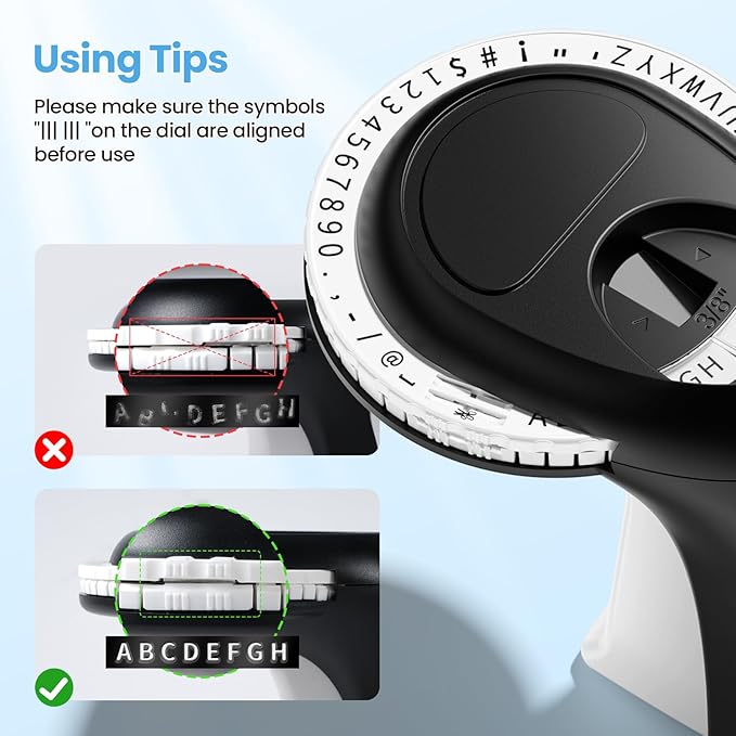 Vixic Embossing Label Maker, Manual Label Maker Emboss, Vintage Embossed Label Makers Machine with Tapes, Old School Labeler with 5 Rolls 3D Black Tapes for Home DIY & Crafting Kids School Items