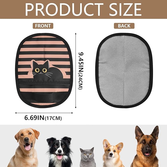 I·D Good Figure Pet Grooming Gloves Reusable Dog & Cat Hair Remover for Furniture, Car Interiors Multi-Surface Deshedding Tool for Carpets, Bedding & Home Cleaning