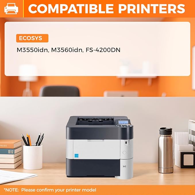 TK-3122 TK3122 Toner Cartridge Black 2-Pack High Yield Replacement for Kyocera TK-3122 TK3122 Toner Compatible with Kyocera ECOSYS M3550idn M3560idn FS-4200DN Printer Copy Ink 1T02L10US0 21,000 Pages