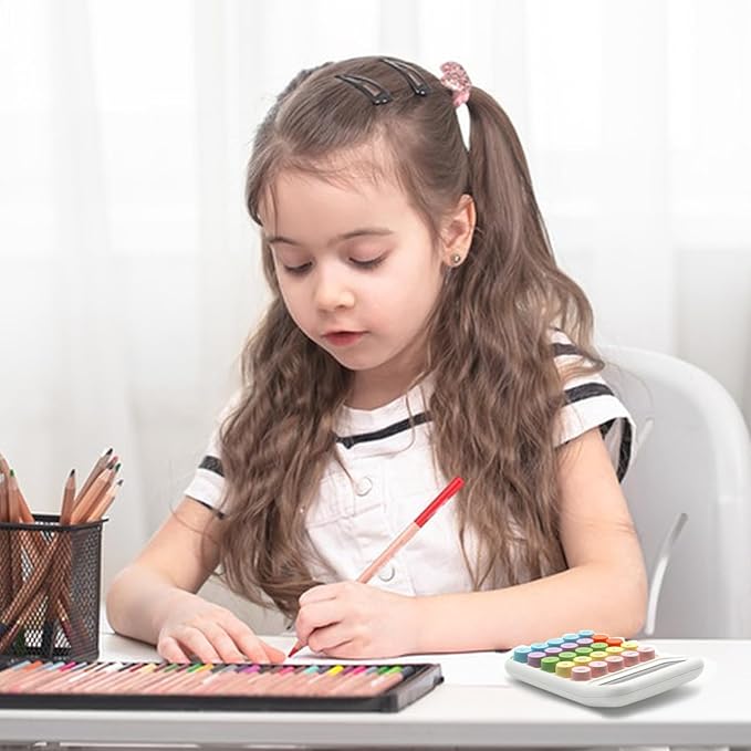 Standard Calculator - Colorful White with 12 Digit Display and Big Buttons, Cute Office and School Accessory
