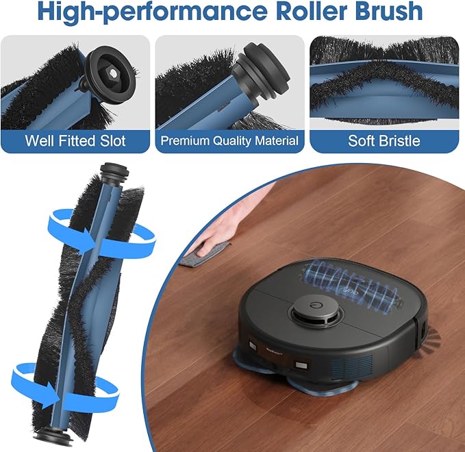 DrRobor 21-Pack X10 Pro Omni Replacement Accessories Kit Compatible with Eufy X10 Pro Omni Robot Vacuum Cleaner Includes Main Brushes, Filters, Dust Bags, Mop Pads, Side Brushes, Cleaning Tools