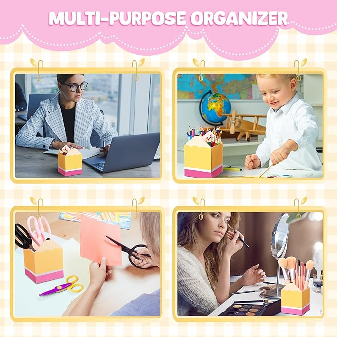 Sherr 6 Pcs Pencil Shaped Pen Holders for Classroom, Cute Acrylic Pencil Cups, Back to School Stationery Storage Organizers for School Office Supplies Teacher Desk Home Table Decor (Classic)