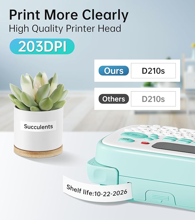 Label Maker Machine with-Tape, Label Maker Waterproof-Labels, Label Maker D210S, Labeler Machine for Classroom Teacher Kids School Items, Portable Label Makers Multiple Symbols Fonts for Home Office
