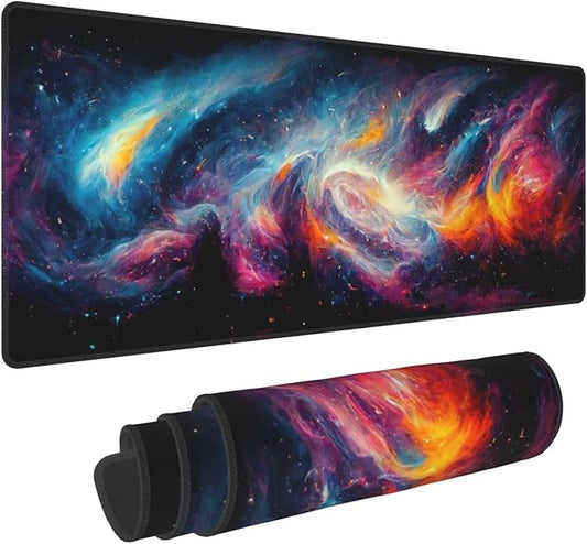 Galaxy Extended Big Mouse Pad Large,XL Gaming Mouse Pad Desk Pad,31.5x11.8inch Long Computer Keyboard Mouse Mat Mousepad with 3mm Non-Slip Base for Home Office Work