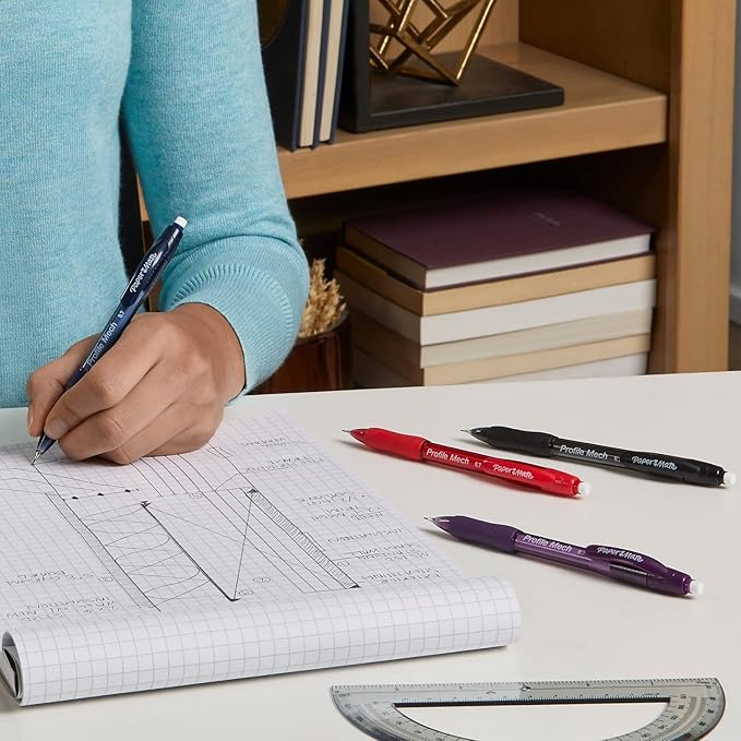 Paper Mate Profile Mech Mechanical Pencil 0.7mm #2 Pencil Lead Great for Office Supplies Classroom Supplies Drawing Pencils Sketching Pencils Assorted Barrel Colors 8 Count