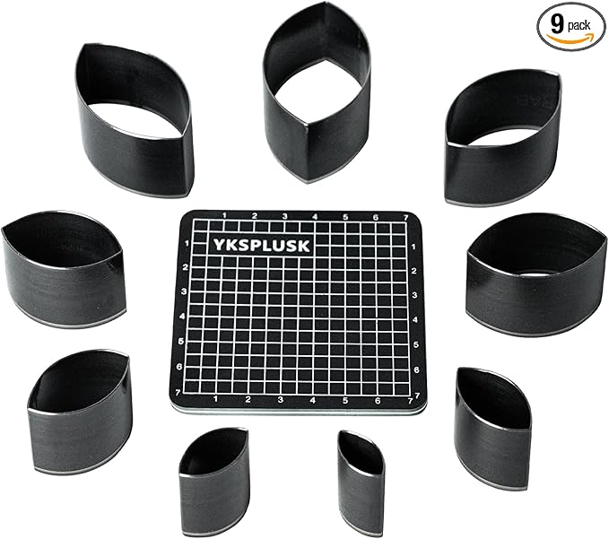 Leather Hole Cutter Tools Set, 9 Pieces Fusiform Shape Punch Tools 20 25 30 35 40 45 50 55 60mm, High Carbon Steel Leather Cutting Dies - Leather Hole Punch Tool Kit for DIY Leathercrafts