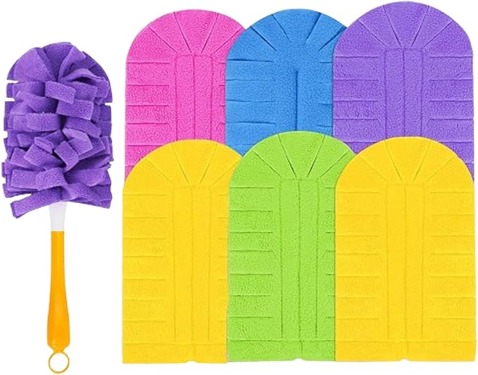 360°Electrostatic Duster Refills — The Sustainable Choice for a Dust-Free Home,Reusable Duster Refills,Duster Refills Reusable,Reusable & Washable Microfiber Dusting Heads,for Home Office Car (D)
