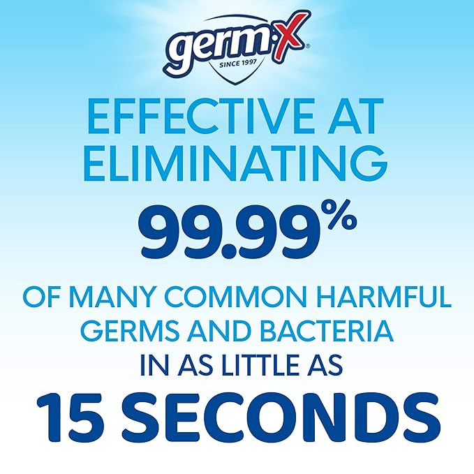 Germ-X Original Hand Sanitizer, 32 Fl Oz (Pack of 4), Less Drying Moisturizing Gel with Vitamin E, No Rinse Formula, Large Family-Size Flip Top Bottle