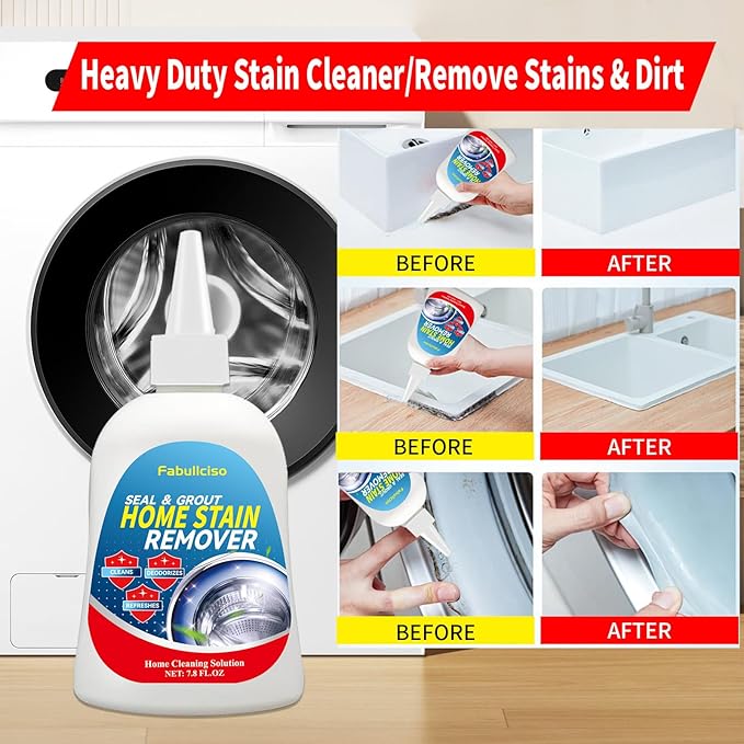 Home Stain Remover Gel & 48-Pack Washing Machine Cleaner Tablets Bundle | Complete Laundry Care Kit | Remove Stubborn Stains & Deep Clean Machine, Seals, Tub | No-Slip Gel, Septic Safe Pods, Fresh Sce