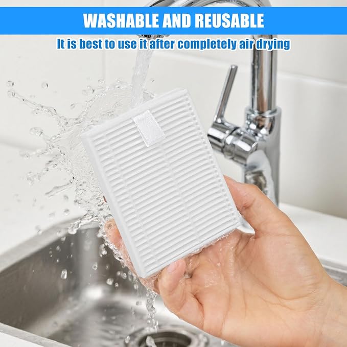 Replacement Filters for Roborock Q7 M5: For Q7 M5+/Q7 L5/Q7 L5+ Vacuum Cleaner Upright Filter Filter Household Cleaning Sweeper Filter,Replacemnet Filter Washable and Reusable(4 Pack White)