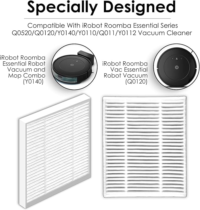 (16 Pack) HEPA Filters for iRobot Roomba 104, 105 Vac, 105 Combo, Roomba Vacuum 2 Essential and Combo Essential Robot Vacuum and Mop Y0140 Y0112 Y0110 Q011 Q0120, HEPA Filter Accessories