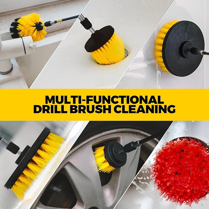 Holikme 22Pack Drill Brush Attachments Set, Scrub Pads & Sponge, Buffing Pads, Power Scrubber Brush, Car Polishing Pad Kit,Wax Applicator Pad,Car Cleaning Kit,Cleaning Supplies,Masonry Brushes(Blue)