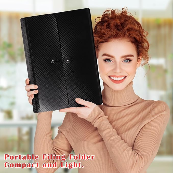 3 Pcs Accordion Folder 13 Pocket Expanding File Folder,Plastic Accordion File Organizer with Labels,Accordian Filing Folder,A4 Letter Size Paper Document Receipt Organizer for Office Home