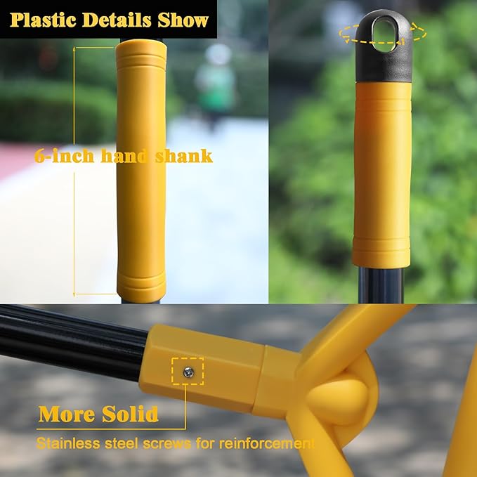 PUTNATRUE Heavy Duty Broom Outdoor and Indoor, 2 Pack Upgraded Commercial Angle Brooms, Perfect Yellow Broom of House, Kitchen, Garage, Courtyard