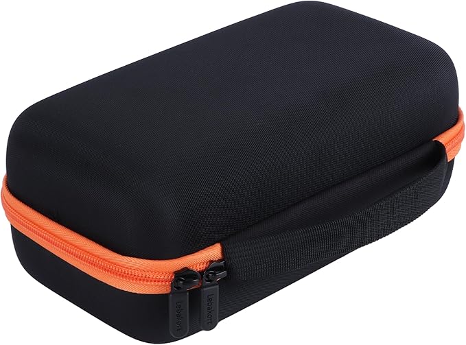 Storage Case Compatible with Brother P-Touch PTH110 / PTH111 Pro / PTE110 Portable Monochrome Label Maker (Black+Orange Zipper Case)