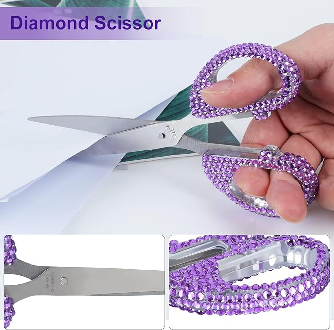 Office Stationery Set,Desk Accessory Kit, Home Office Necessary- Stapler & Desktop Tape Dispenser & Ballpoint Pens & Scissor 4 Piece Office Desk Accessories Kits (Purple)