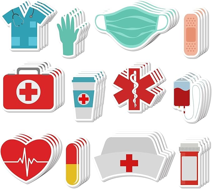 48 Pieces Nurses Sticky Notes Nurse Notes Pads Nurse Week Gift Self-Adhesive Nursing Student Essentials Sticky Memo Notes for Hospital School Nurse Day Supplies Presents