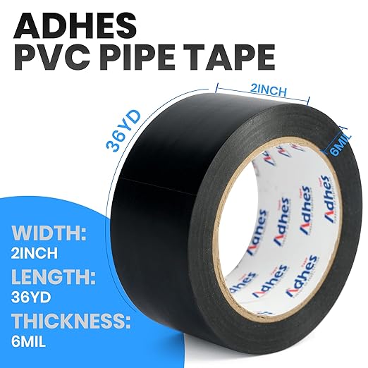 ADHES 24 Rolls 6mil PVC Pipe Tape, 2inch x 36yd, Heavy Duty Waterproof Adhesive Tape for Plumbing, Sealing, and Pipe Repair
